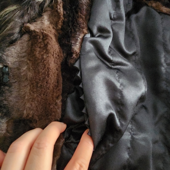 Adrienne Landau Brown Faux Fur Vest Womens Size M Vintage 90s - Picture 10 of 14